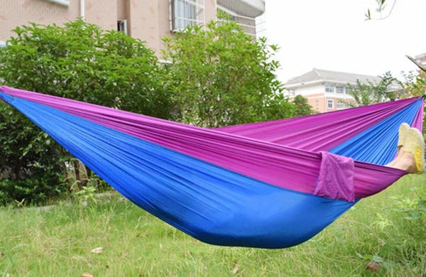 17 Colors High Strength Parachute Nylon Fabric Camping Single Parachute Hammock With Strong Rope for Camping Hiking Travel