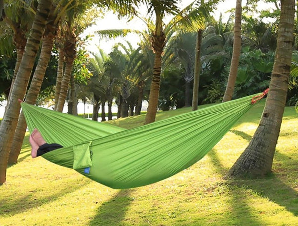 17 Colors High Strength Parachute Nylon Fabric Camping Single Parachute Hammock With Strong Rope for Camping Hiking Travel