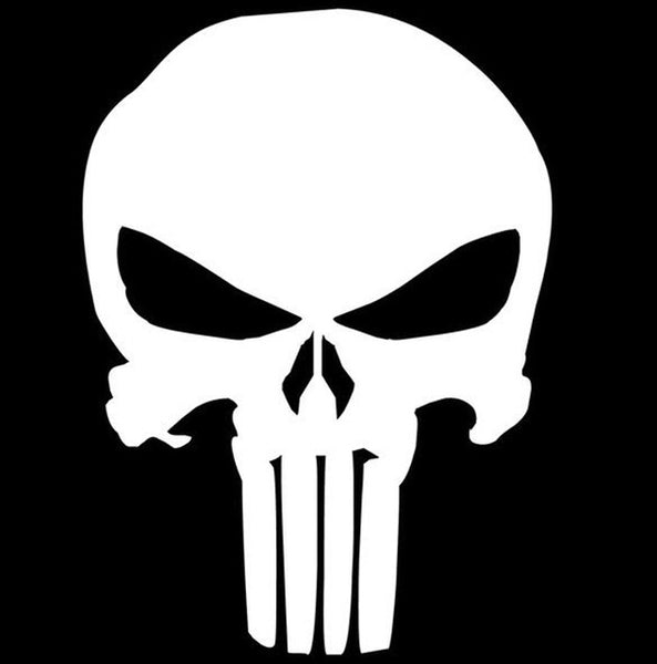 9.5*14CM PUNISHER Skull Film Classic Car Stickers Motorcycle Decals Car Accessories Black/Silver C2-0127