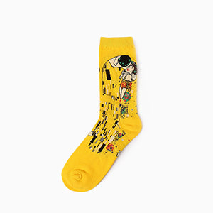 inDostyle harajuku Europe USA Washington starry night Venus Scream male Cupid Retro Art Oil Painting  Cotton women Men's Socks