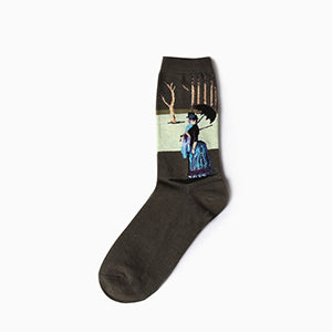 inDostyle harajuku Europe USA Washington starry night Venus Scream male Cupid Retro Art Oil Painting  Cotton women Men's Socks