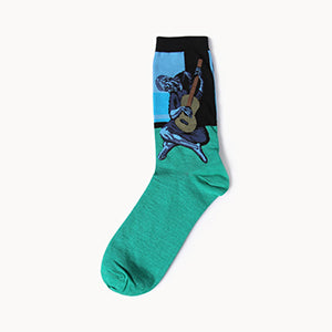 inDostyle harajuku Europe USA Washington starry night Venus Scream male Cupid Retro Art Oil Painting  Cotton women Men's Socks