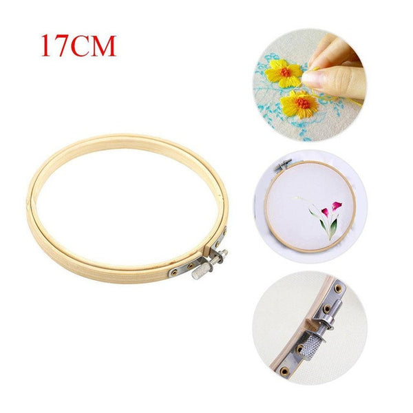 Practical 13-27cm Cross Stitch Machine Bamboo Frame Embroidery Hoop Ring Round Hand DIY Needlecraft Household Sewing Tool EH