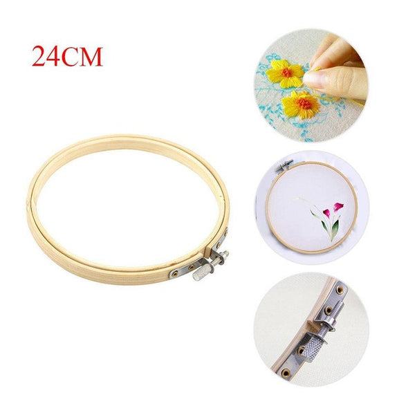 Practical 13-27cm Cross Stitch Machine Bamboo Frame Embroidery Hoop Ring Round Hand DIY Needlecraft Household Sewing Tool EH