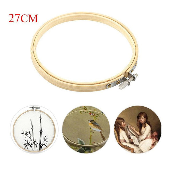 Practical 13-27cm Cross Stitch Machine Bamboo Frame Embroidery Hoop Ring Round Hand DIY Needlecraft Household Sewing Tool EH