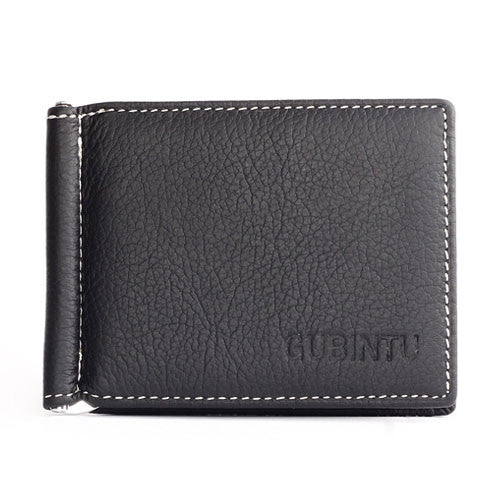 Famous Brand Soft Genuine Leather Money Clip with Zipper Coin Pocket Slim Male Wallet Purse Money Dollar Holder Carteras for Men