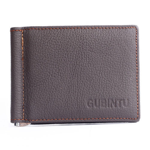 Famous Brand Soft Genuine Leather Money Clip with Zipper Coin Pocket Slim Male Wallet Purse Money Dollar Holder Carteras for Men