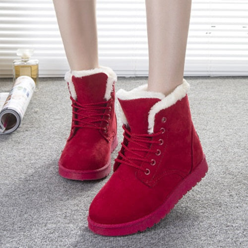 Winter women snow boots fashion style 2016 solid color female ankle boots for women shoes warm comfortable botas mujer ST903