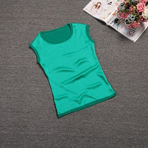 Summer women t shirt Chinese silk 2017 tops tees women clothing chiffon  o-neck fashion women's T-shirts for short sleeve  048