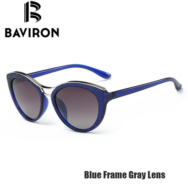 BAVIRON New Fashion Cat Eye Sunglasses Women White Frame Gradient Polarized Sun Glasses Driving UV400 Aluminium Eyewear Box 8527