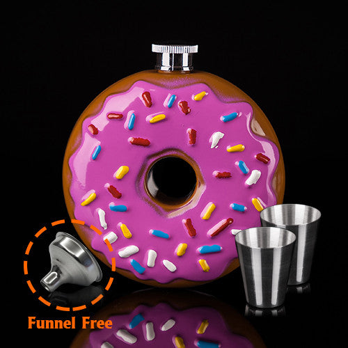 Hot Sale Portable Doughnut Flask 10 oz Food Grade Stainless Steel Hip Flask drinkware Alcohol Liquor Whiskey Bottle gifts