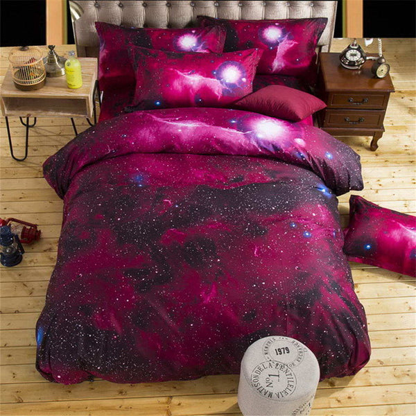 2017 new 3D Bedding Sets unicorn Universe Outer Space Quilt Duvet Cover Bed Sheet Blue Galaxy New 4/3pcs Pillowcase Twin Queen