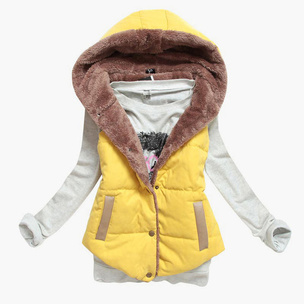 M-XXXL 2017 New Brand Spring Autumn Slim Velvet Women Vest Jacket Warm Cotton Hooded Winter Plus Size Waistcoat female