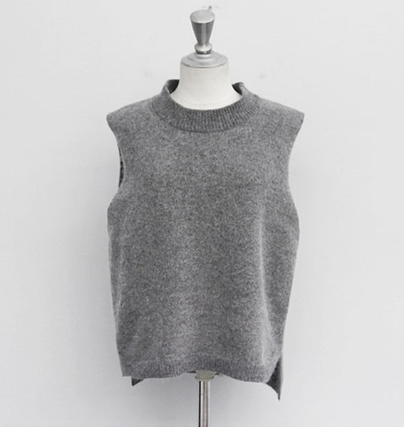 2017 Spring Autumn Wool Sweater Vest Women Sleeveless O-Neck Knitted Vests Long Sections Poullover Vest Female Jumper pull femme