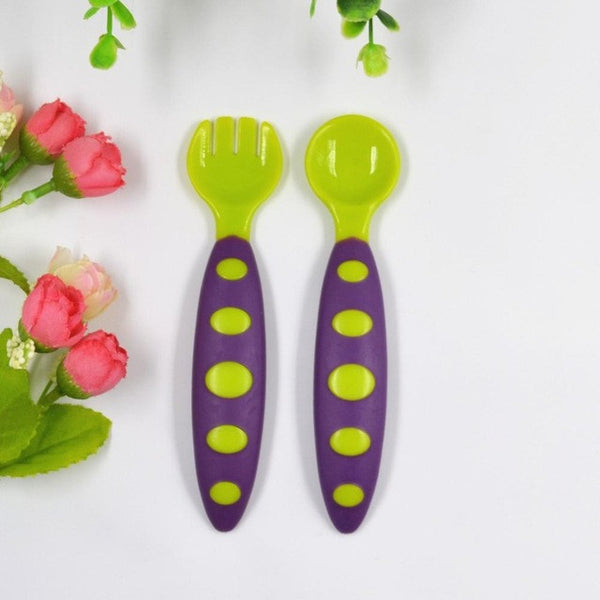 [Mumsbest]  Baby Tableware  Infant Spoons Children Soft Soup Fork Cochleare Baby Spoon Cute Tableware Feeding Infant Utensils