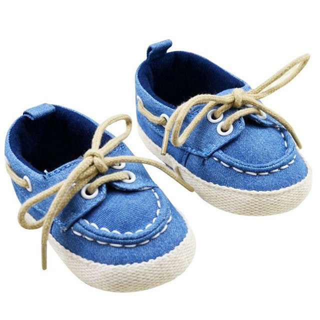 Toddler First Walkers Cotton Canvas Shoes Infant Sneaker Soft Bottom Baby Crib Shoes Lace 1-3Y Free Shipping
