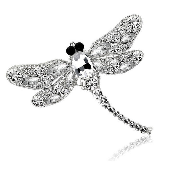 Vintage Design Shinny 6 Colors Crystal Rhinestone Dragonfly Brooches for Women Dress Scarf Brooch Pins Jewelry Accessories Gift