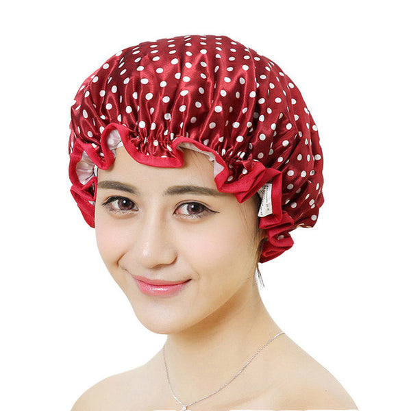 1pc Lovely Thick Women Shower Caps Colorful Bath Shower Hair Cover Adults Waterproof Bathing Cap Wholesale