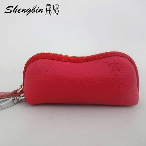 Fashion Luxury Unisex Door Car Key Genuine Leather Keychain Holder Bag Purse Key Wallet Case Wholesales