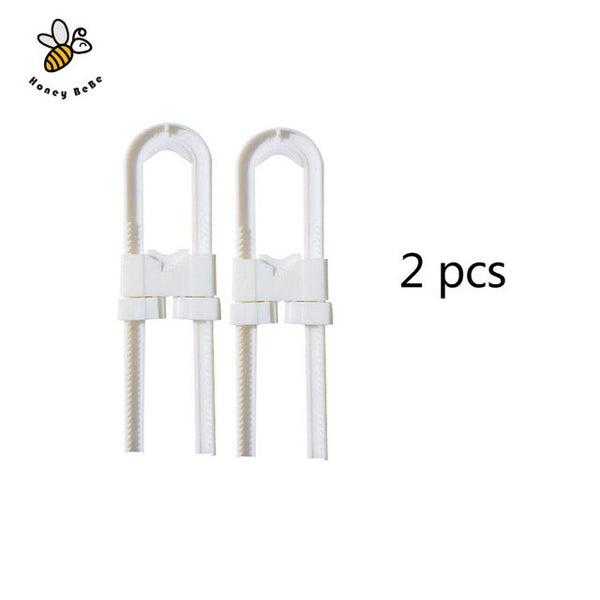 2pcs Children Protection Lock U Shape Baby Safety Lock Drawer Door Cabinet Cupboard Children Safety Lock