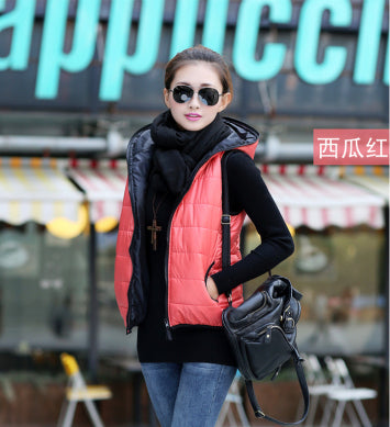 Spring 2017 Fashion Thickening Outerwear Hooded Patterns Casual Cotton Women Vest Warm Jacket Motorcycle Vest