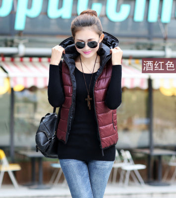 Spring 2017 Fashion Thickening Outerwear Hooded Patterns Casual Cotton Women Vest Warm Jacket Motorcycle Vest