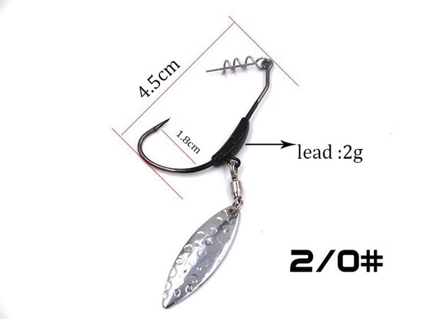 5pcs/lot fishing Crank hook with the lead with Metal Spoon sequins Add weight lead lures crank hook Soft bait  Soft worm hooks