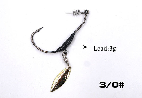 5pcs/lot fishing Crank hook with the lead with Metal Spoon sequins Add weight lead lures crank hook Soft bait  Soft worm hooks