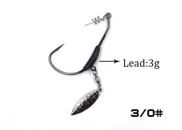 5pcs/lot fishing Crank hook with the lead with Metal Spoon sequins Add weight lead lures crank hook Soft bait  Soft worm hooks