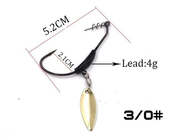 5pcs/lot fishing Crank hook with the lead with Metal Spoon sequins Add weight lead lures crank hook Soft bait  Soft worm hooks