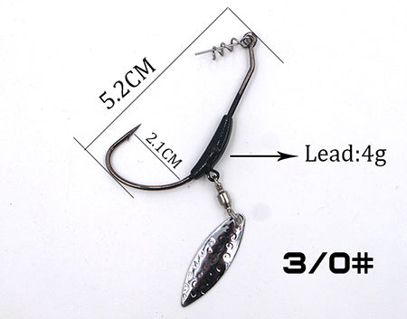 5pcs/lot fishing Crank hook with the lead with Metal Spoon sequins Add weight lead lures crank hook Soft bait  Soft worm hooks