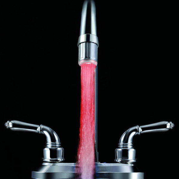 1pcs Single color LED Water Faucet Green Red Blue Light Glow Shower Kitchen Tap TE tools R