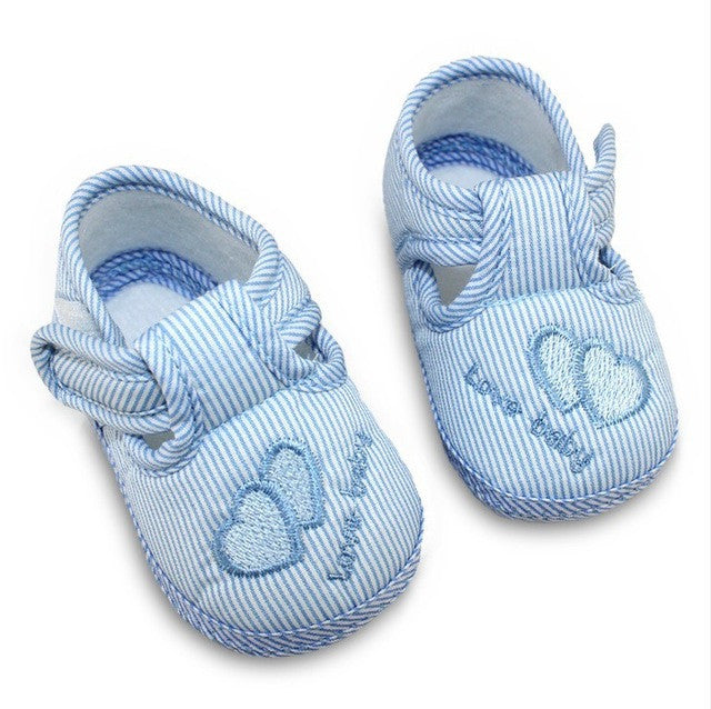 Cute Heart Print Baby Shoes Infant Girl Boy Anti-slip Soft Cotton Soled Sneaker