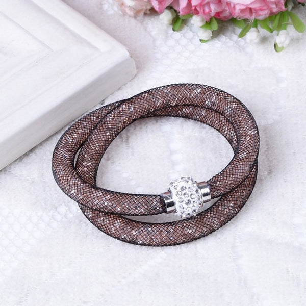 2015 NEW Fashion Jewelry Handmade Crystal Rhinestone Bracelets Women Charm Bangle Wholesale Free Shipping