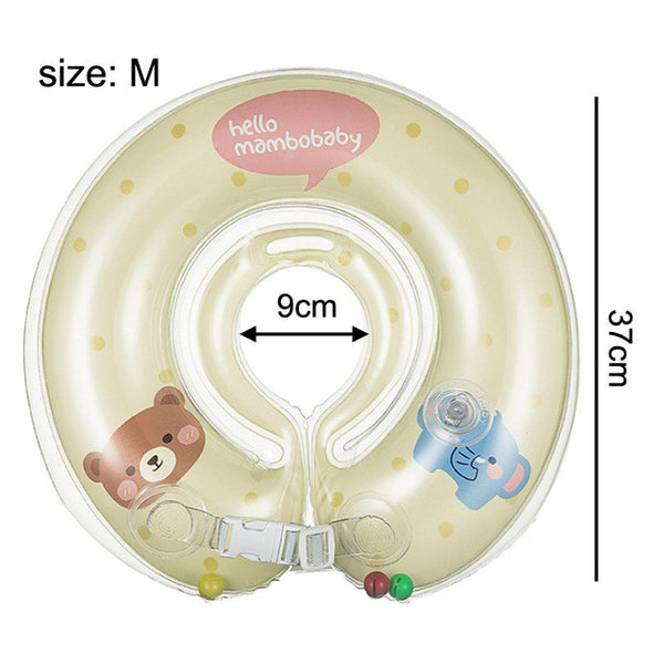 Baby Neck Float Swimming Newborn Baby Swimming Neck Ring with Pump Gift  Mattress Cartoon Pool Swim ring for 0-24month Baby