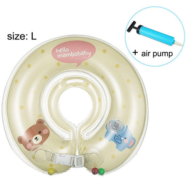 Baby Neck Float Swimming Newborn Baby Swimming Neck Ring with Pump Gift  Mattress Cartoon Pool Swim ring for 0-24month Baby