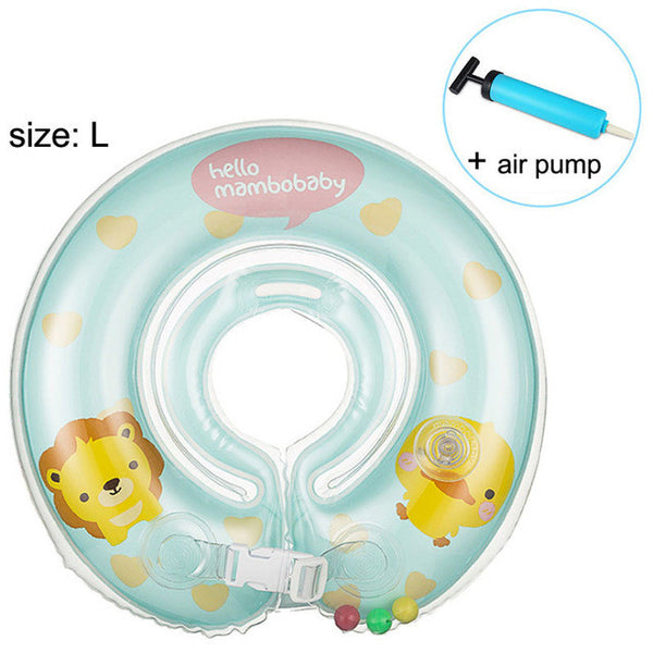 Baby Neck Float Swimming Newborn Baby Swimming Neck Ring with Pump Gift  Mattress Cartoon Pool Swim ring for 0-24month Baby