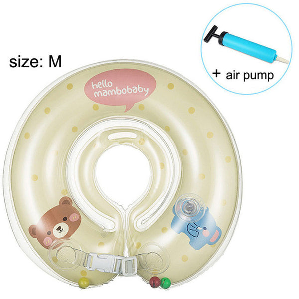 Baby Neck Float Swimming Newborn Baby Swimming Neck Ring with Pump Gift  Mattress Cartoon Pool Swim ring for 0-24month Baby