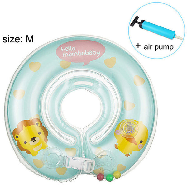 Baby Neck Float Swimming Newborn Baby Swimming Neck Ring with Pump Gift  Mattress Cartoon Pool Swim ring for 0-24month Baby