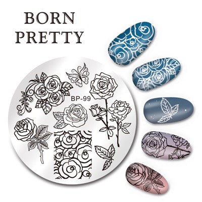 BORN PRETTY 5.5cm Round Nail Art Stamp Stamping Plates Template Set Cute Animal Flower Rose Lace Image Manicure Plate BP91-110