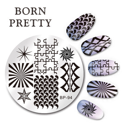 BORN PRETTY 5.5cm Round Nail Art Stamp Stamping Plates Template Set Cute Animal Flower Rose Lace Image Manicure Plate BP91-110