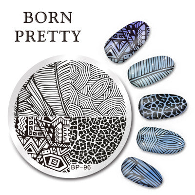 BORN PRETTY 5.5cm Round Nail Art Stamp Stamping Plates Template Set Cute Animal Flower Rose Lace Image Manicure Plate BP91-110