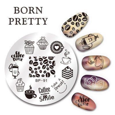 BORN PRETTY 5.5cm Round Nail Art Stamp Stamping Plates Template Set Cute Animal Flower Rose Lace Image Manicure Plate BP91-110