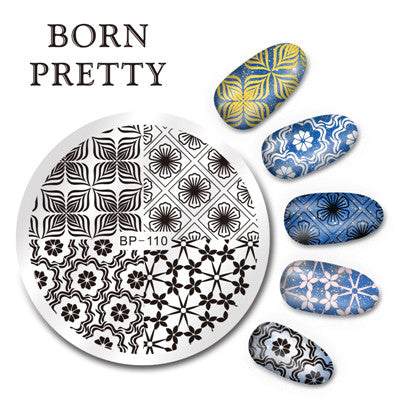 BORN PRETTY 5.5cm Round Nail Art Stamp Stamping Plates Template Set Cute Animal Flower Rose Lace Image Manicure Plate BP91-110