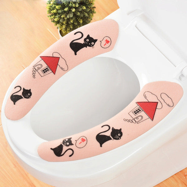 Hot 1Pair Cute Cartoon Toilet Seat Carpet Home Toilet Warmer Seat Cover Lid Pad Soft Comfortable Baby Potty Seat Toilet Case Mat