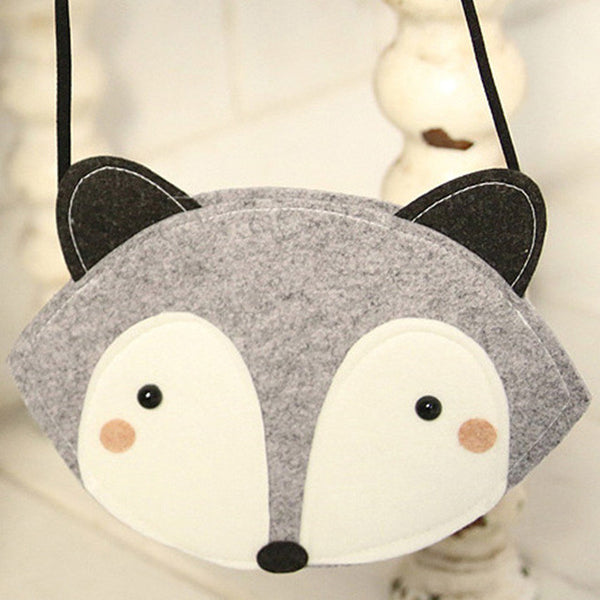 New Fashion Baby Girls Small Toys Bags Lovely Red Gray Fox Style Bags Kids Handbags