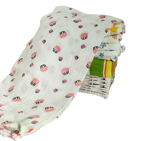 Y16 Newborn Baby Swaddling Blanket Infant Cotton Comfortable Muslin Swaddle Towel 120*120cm