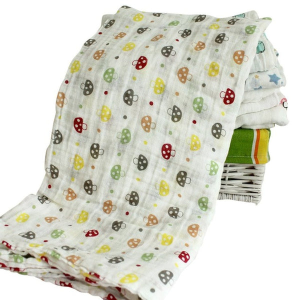 Y16 Newborn Baby Swaddling Blanket Infant Cotton Comfortable Muslin Swaddle Towel 120*120cm