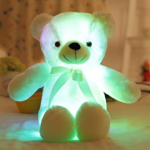 50cm Creative Light Up LED Inductive Teddy Bear Stuffed Animals Plush Toy Colorful Glowing Teddy Bear Christmas Gift for Kids