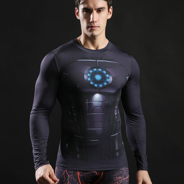 2017 TOP sale Mens Boys Compression Armour Base Layer Long Sleeve Thermal Under Top Tee Shirt New T shirt Fitness T-shirt